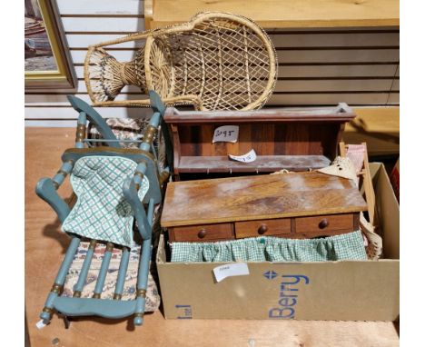 Quantity of miniature furniture including a chaise longue, a rocking chair, a dresser, etc&nbsp;