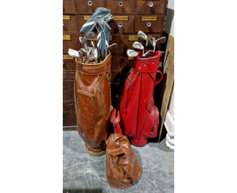 Set of Sparco golf clubs in leather case and another set of golf clubs&nbsp;
