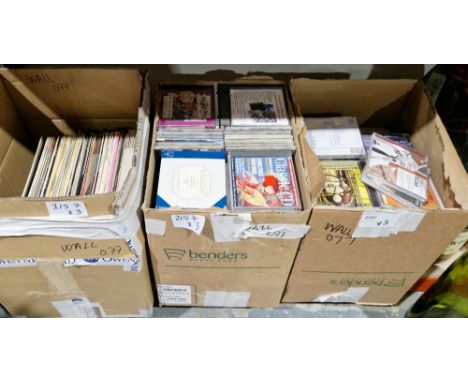 Two boxes of assorted CD's, mainly classical, and a box of LP's