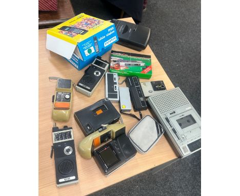 Selection of vintage cameras, recorders, phones etc 