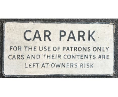 Vintage metal Car Park sign, approximate measurements Height 15 inches, Width 31 inches 