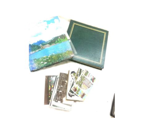 Large selection of vintage post cards, 2 albums and some loose, includes real photo post cards, greetings cards etc 