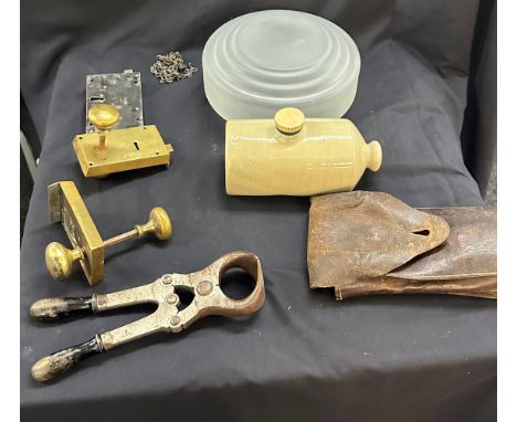 Selection of miscellaneous includes door knobs, light shade etc 
