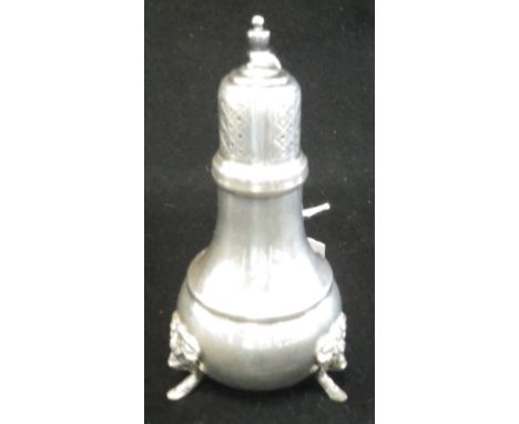 AN AMERICAN SILVER PEPPERETTE, by Frank M Whiting &amp; Company, baluster form, pull-off pierced cover with knop finial, rais