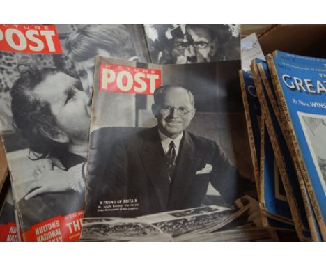 A COLLECTION OF VINTAGE 1940S 'PICTURE POST' MAGAZINES and a collection of 'The Great War' publications