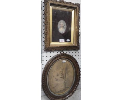 IN THE MANNER OF RICHARD COSWAY 1742-1821 a miniature portrait of Lady Elizabeth Townshend, with a drawing on paper, the back