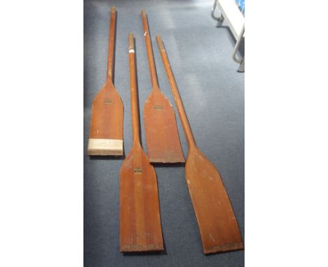 A COLLECTION OF VINTAGE WOODEN OARS