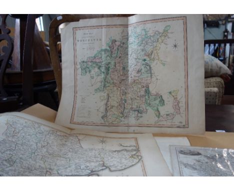 CHARLES SMITH (fl. 1800-1852) 'A NEW MAP OF THE COUNTY OF WORCESTER' divided into hundreds, dated January 6th 1804, unframed,