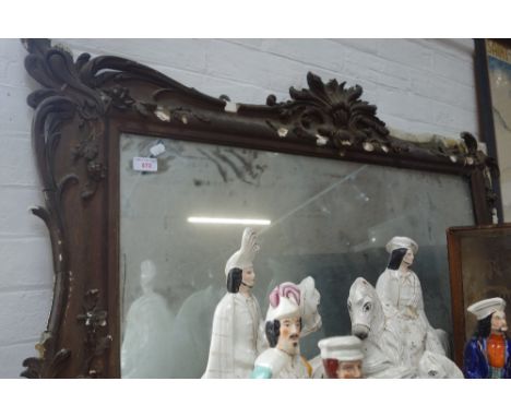 A VICTORIAN GILT FRAMED OVER MANTEL MIRROR 120cm wide (examine)