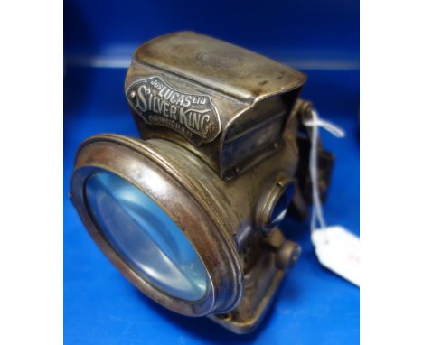 AN EARLY 20TH CENTURY 'SILVER KING' BICYCLE LAMP, by Jos Lucas Ltd
