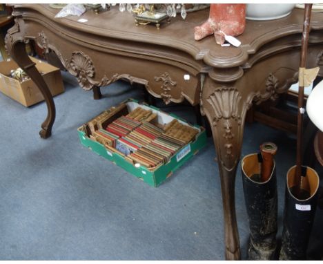 A ROCOCO CONSOLE TABLE, fitted a single drawer on cabriole legs, with a brown paint finish, 160cm wide (approx) 