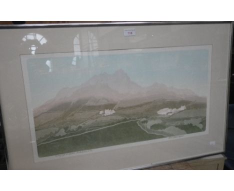 BERNARD GREEN; "Fading Light", Pembrokeshire II, numbered 63/70, coloured print