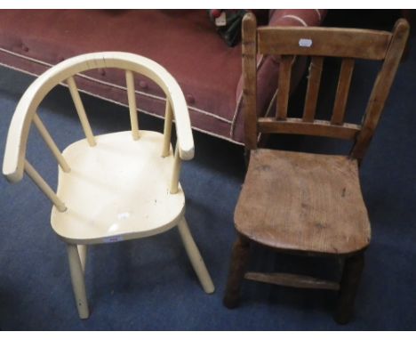 TWO VINTAGE CHILDRENS CHAIRS
