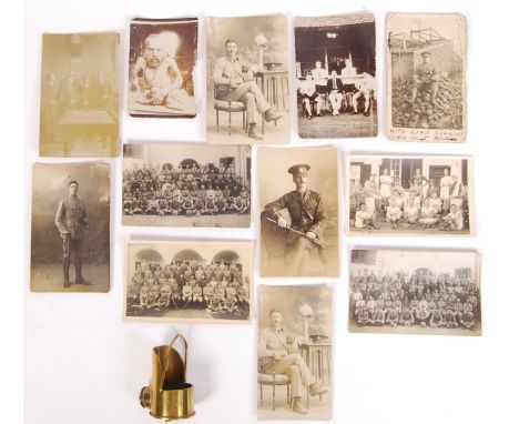 A collection of both First &amp; Second World War items to include a Second World War small artillery shell trench art piece 
