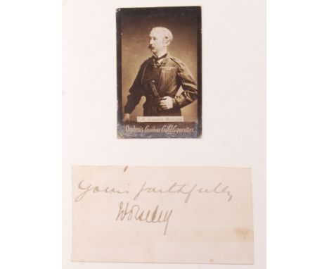 Crimean War Interest; Sir Garnet Wolseley ; photograph and autograph. Wolseley (1833-1913) was the commander of the British F