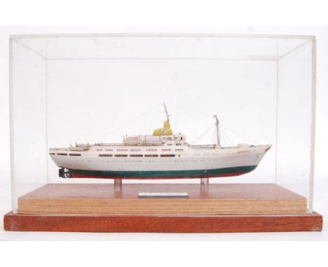 A museum quality scratch built finely detailed model by James Brain, B.E.M of the Fred Olsen liner ' M.V. Blenheim '. Within 