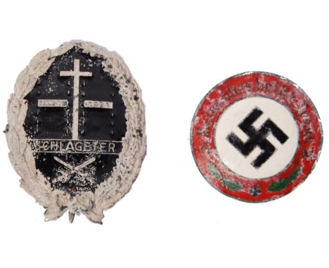 Two 20th century Nazi German Third Reich enamel badges comprising of; Schlageter badge & Meine Ehre Heibt Treue.   NOTE: From