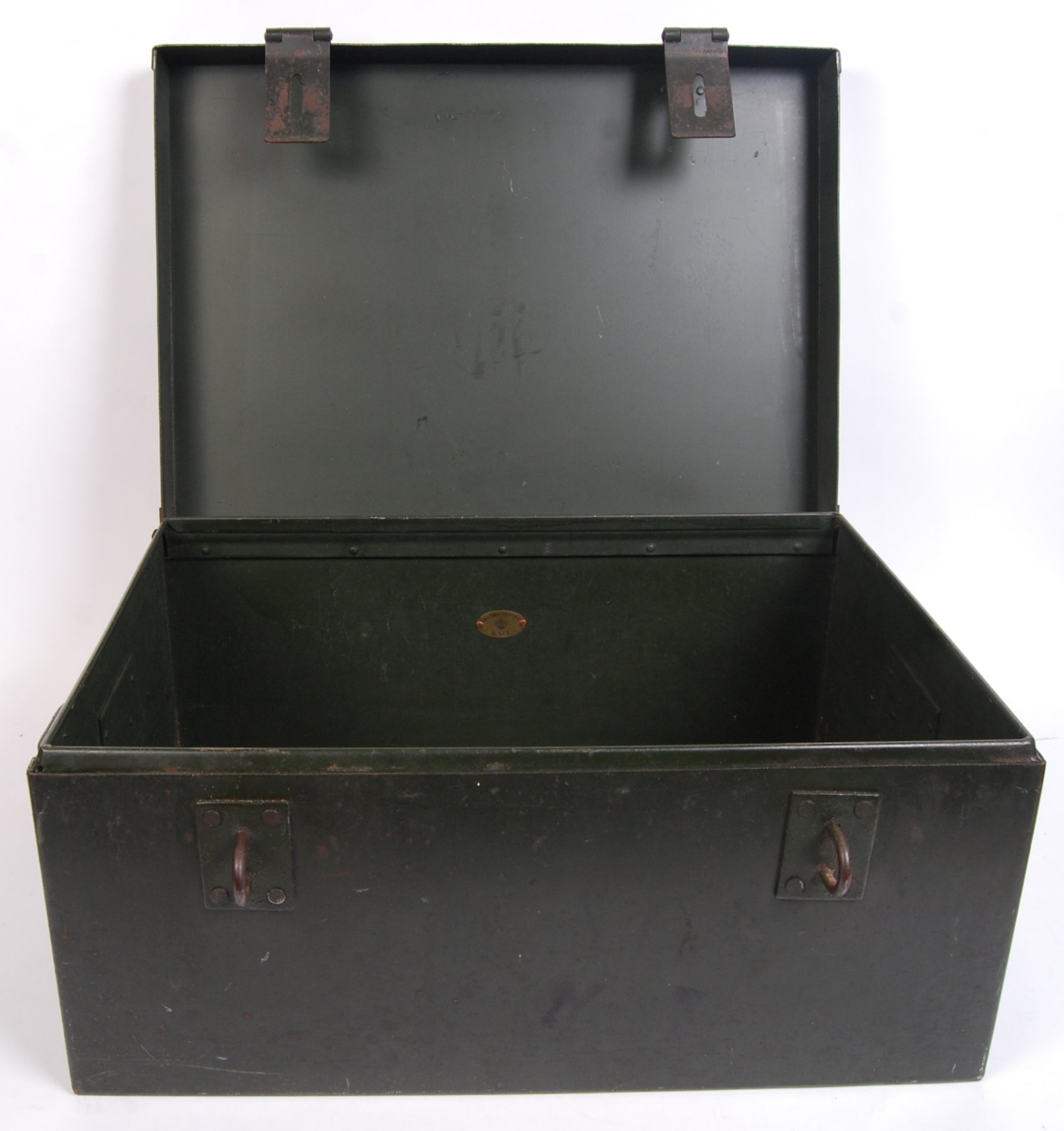 Two original WWII Second World War military tin boxes / trunks one of