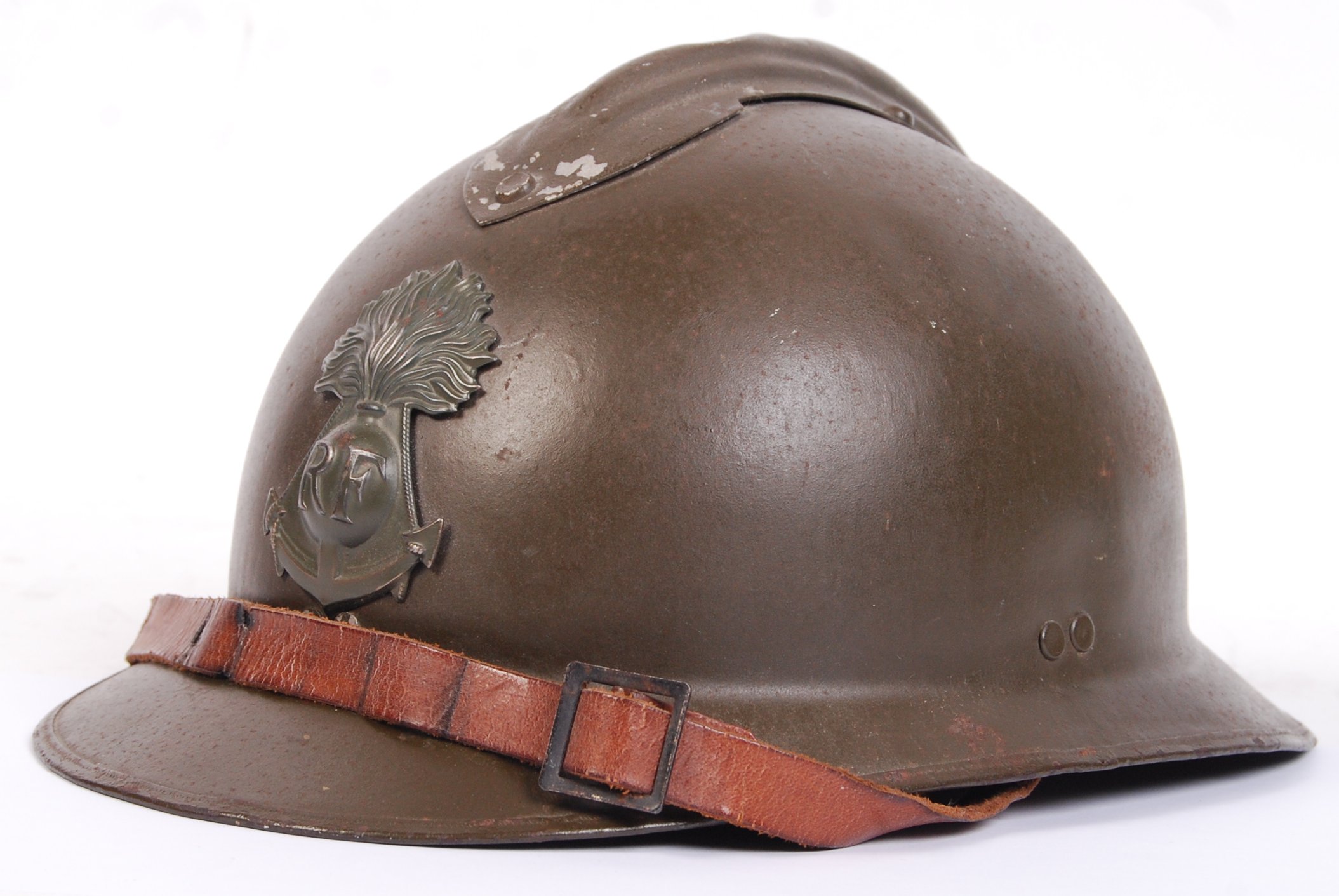 A Good Original WWII Second World War French Adrian Steel Helmet a-good-original-wwii-second-world-war-french-adrian-steel-helmet