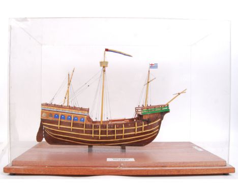 A museum quality scratch built finely detailed model by James Brain, B.E.M of John Cabot's ' Matthew ' with full rigging, fla