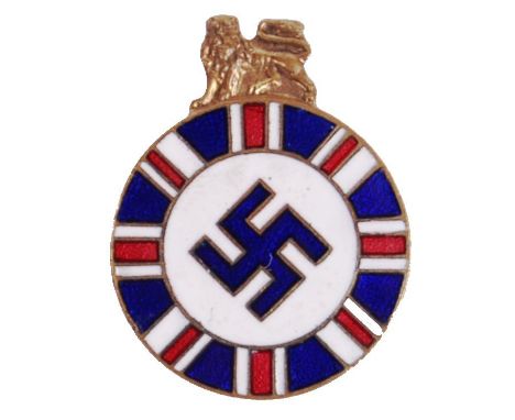 An original pre WWII Second Word War Imperial Fascist League 2nd pattern membership badge circa 1934-40. Red, white and blue 