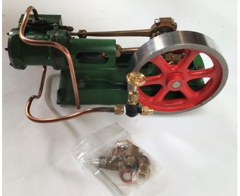 Stuart Turner: A Horizontal Steam Engine, Stuart Turner, No. 8, 8.5" length, 3.5" flywheel, 1" bore and stroke, measurements 