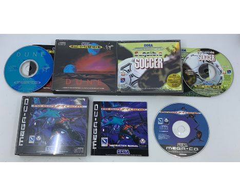 Sega Mega: A collection of three cased Sega Mega CD games to comprise: Dune, 1993; Novastorm, 1994, both discs are good and c