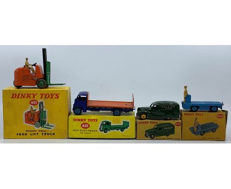 Dinky: A collection of four boxed Dinky Toys to comprise: Austin Van 'Raleigh Cycles', 472, green body, box slightly crushed 