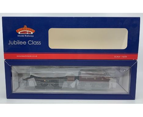 Bachmann: A boxed, Bachmann, OO gauge, 4-6-0 locomotive and tender, Jubilee 5664, Nelson, LMS Crimson Stanier Tender, 31-187,