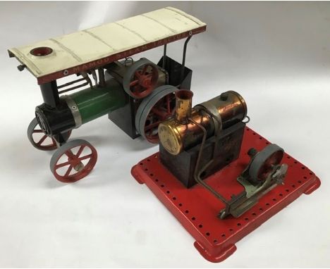 Mamod: An unboxed Mamod Steam Tractor; together with an unboxed Mamod Stationary Engine, both in used condition. (2)