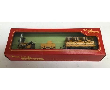 Triang: A boxed, OO gauge, Triang, R.346 Stephensons Rocket in original box, slight crease to box.