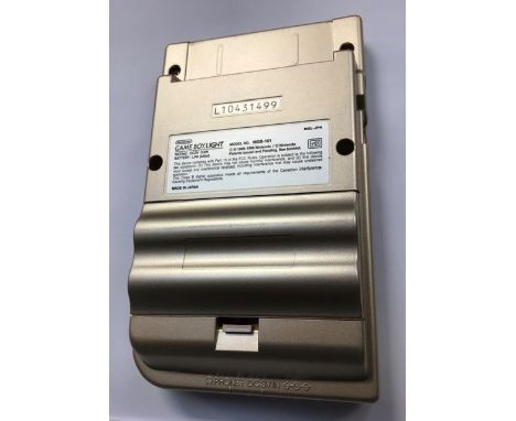 Gameboy Light Console, Gold, boxed, only sold in Japan, 1998, original packaging, complete with instructions, rub to battery 