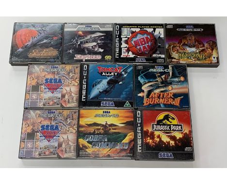 Sega Mega: A collection of ten cased Sega Mega CD games to comprise: Slipheed, 1993; Tomcat Alley, 1993; After Burner III, 19