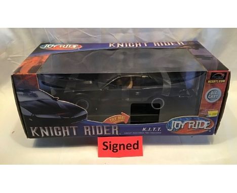 ERTL: A boxed ERTL Joyride Knight Rider K.I.T.T. 1:18 scale. This is the battery operated version with scanner light, ejector