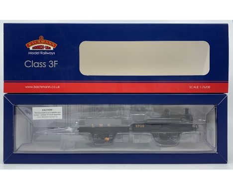 Bachmann: A boxed, Bachmann, OO gauge, 0-6-0 locomotive and tender, Class 3F, 3709, LMS Black, 31-627A, original box, complet