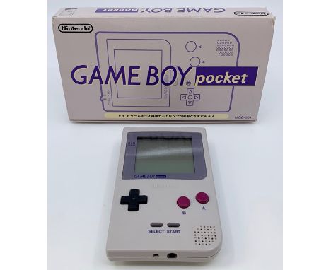 Gameboy Pocket Game Console, fawn, boxed, 1996, original box, Japanese import.