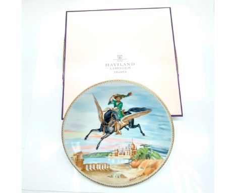 Le Cheval Magique porcelain plate. Beautiful image featuring the literary classic 'One Thousand and One Arabian Nights'. Havi