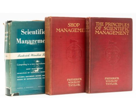 Management Science.- Taylor (Frederick Winslow) The Priciples of Scientific Management, lacking front free endpaper, ink owne