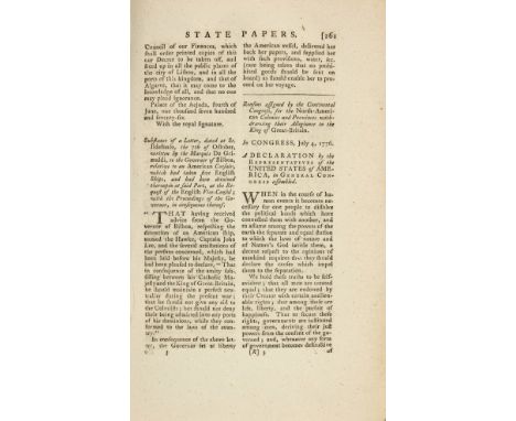 American Declaration of Independence.- Reasons assigned by the Continental Congress, for the North-American Colonies and Prov