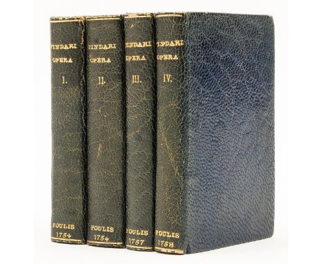 Foulis Press.- Small books.- Pindar. [Odes, graece], 4 vol., vol.1 final f. K8 an additional title and here bound at start, v