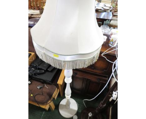 CREAM COLOURED STANDARD LAMP AND SHADE