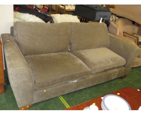 MARKS &amp; SPENCER LARGE GREY UPHOLSTERED TWO-SEATER SOFA.