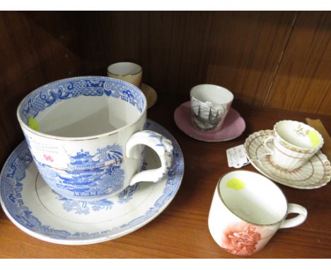SELECTION OF CHINA CUPS AND SAUCERS.