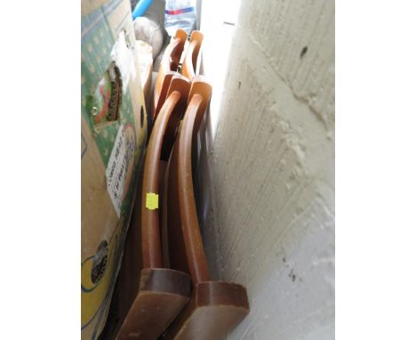 SET OF FOUR LIGHT WOOD FOLDING CHAIRS.
