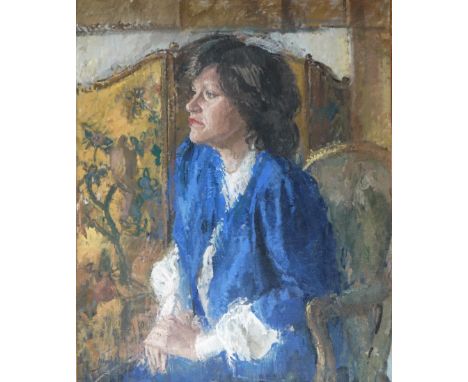 PETER KUHFELD (BRITISH, B. 1952)Portrait of a lady wearing blue
signed 'Kuhfeld' (lower left)
oil on canvas
71 x 56cm
ARRCond