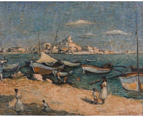 MICHAEL D'AGUILAR (BRITISH, 1924-2011) (2)El Puerto Tarragona
signed and dated 'M D'Aguilar 49' (lower right)
oil on canvas-b