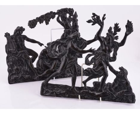 AFTER ANDRE-CHARLES BOULLE: A PAIR OF RELIEF CAST BRONZE FURNITURE MOUNTS (2)Coleridge Collection, Possibly 18th CenturyDepic