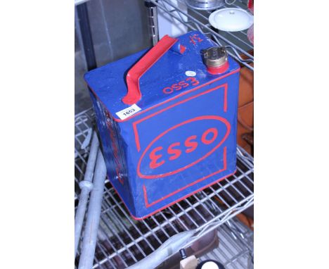 A VINTAGE PAINTED ESSO FUEL CAN WITH BRASS ESSO CAP