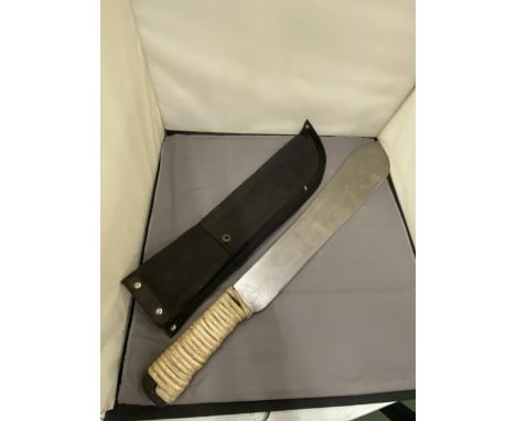 A MARTINDALE NO. 227 MACHETE AND SCABBARD - 37 CM BLADE - LENGTH - 52 CM