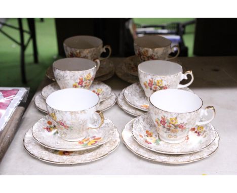 SIX VINTAGE CHINA TRIOS